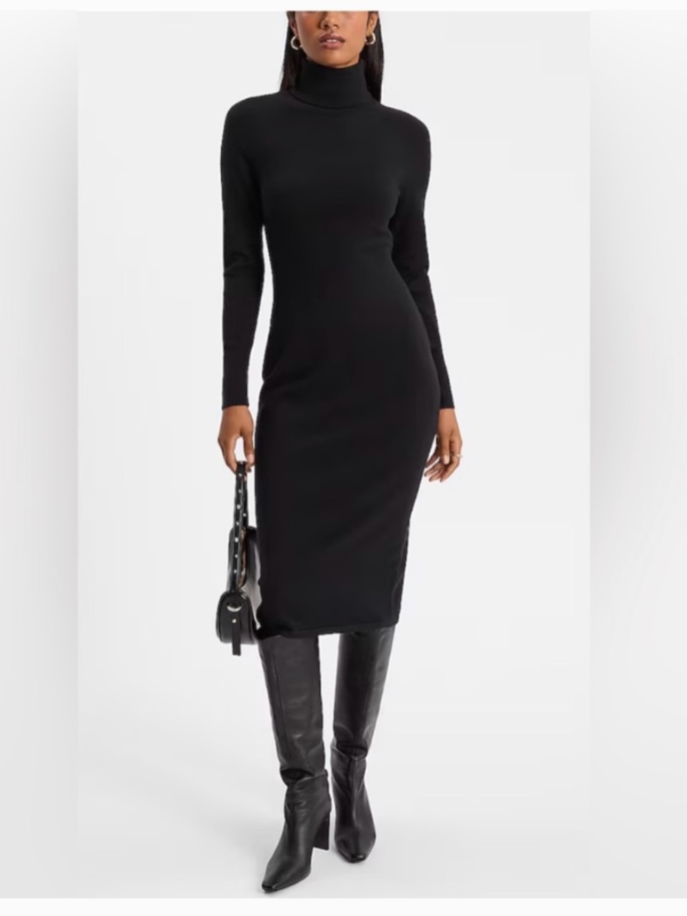 NWOT Express Long Sleeve Turtleneck Midi Sweater Dress